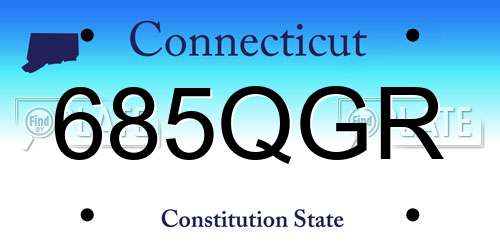 685QGR Connecticut License Plate