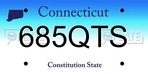 685QTS Connecticut License Plate