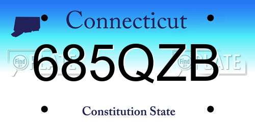 685QZB Connecticut License Plate