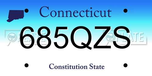 685QZS Connecticut License Plate