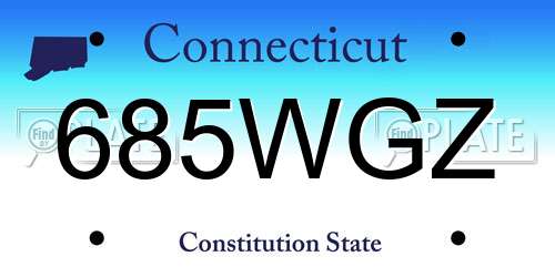 685WGZ Connecticut License Plate