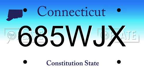 685WJX Connecticut License Plate