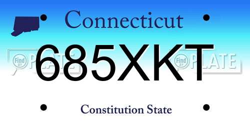 685XKT Connecticut License Plate