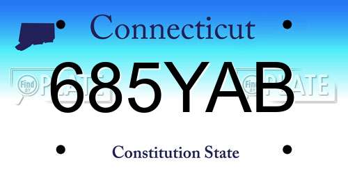 685YAB Connecticut License Plate