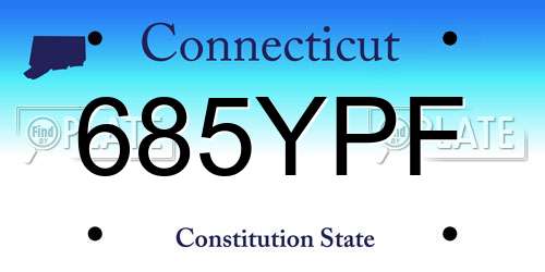 685YPF Connecticut License Plate