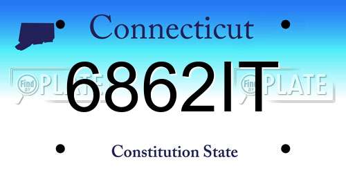 6862IT Connecticut License Plate