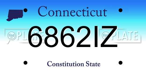 6862IZ Connecticut License Plate