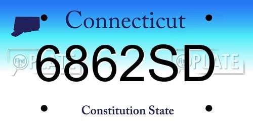 6862SD Connecticut License Plate