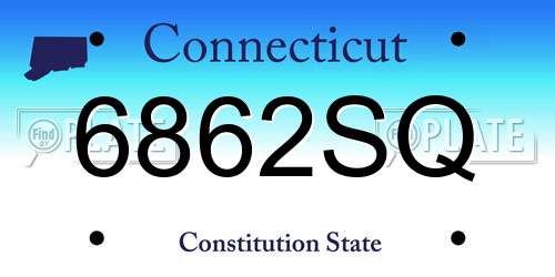 6862SQ Connecticut License Plate