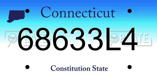 68633L4 Connecticut License Plate
