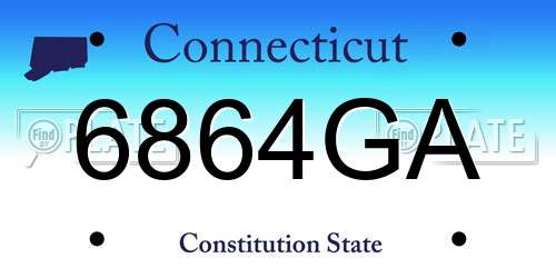 6864GA Connecticut License Plate