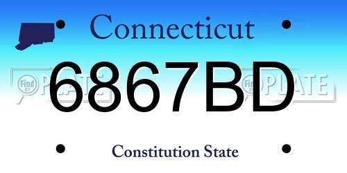6867BD Connecticut License Plate
