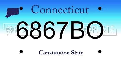 6867BO Connecticut License Plate