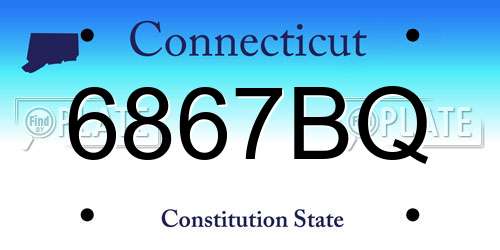 6867BQ Connecticut License Plate