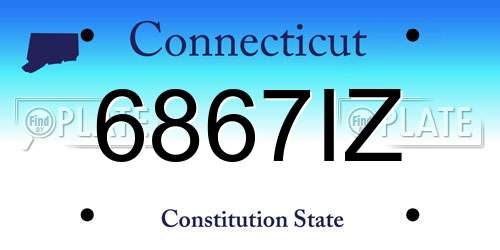 6867IZ Connecticut License Plate