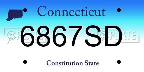 6867SD Connecticut License Plate