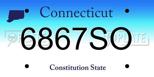 6867SO Connecticut License Plate
