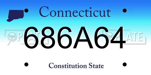686A64 Connecticut License Plate