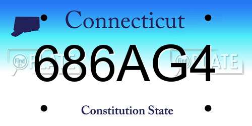 686AG4 Connecticut License Plate
