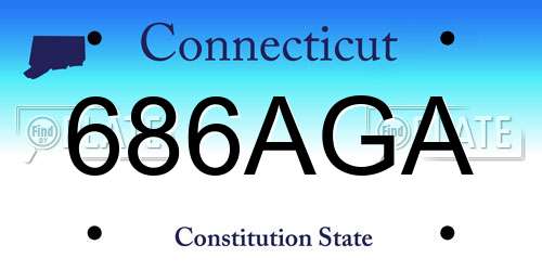 686AGA Connecticut License Plate