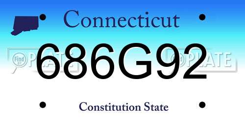 686G92 Connecticut License Plate