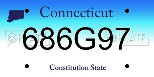 686G97 Connecticut License Plate
