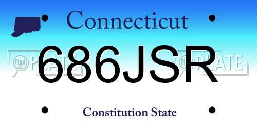 686JSR Connecticut License Plate