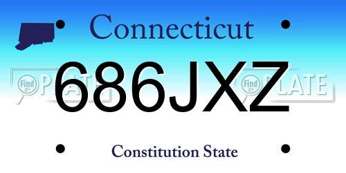 686JXZ Connecticut License Plate