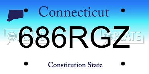 686RGZ Connecticut License Plate