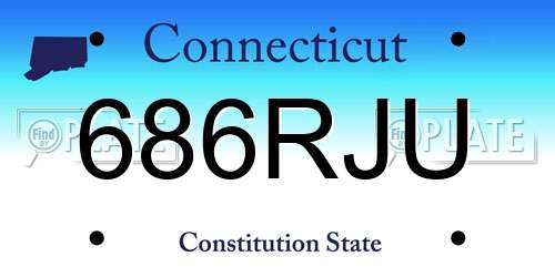 686RJU Connecticut License Plate