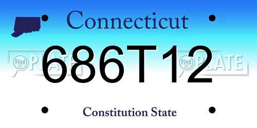 686T12 Connecticut License Plate