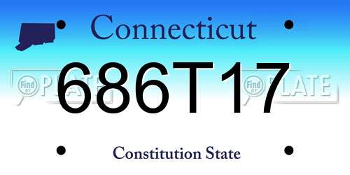 686T17 Connecticut License Plate