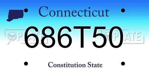 686T50 Connecticut License Plate