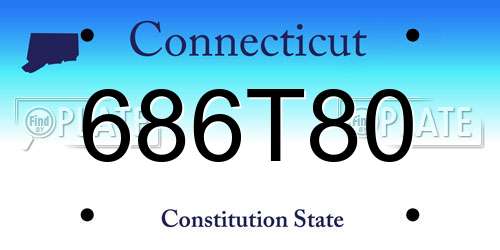 686T80 Connecticut License Plate