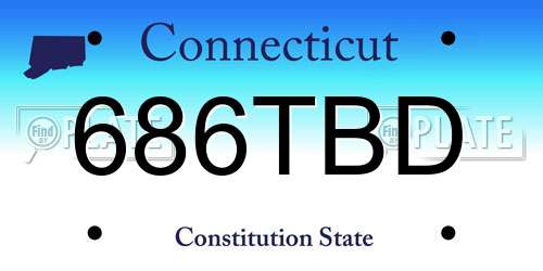 686TBD Connecticut License Plate