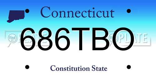 686TBO Connecticut License Plate