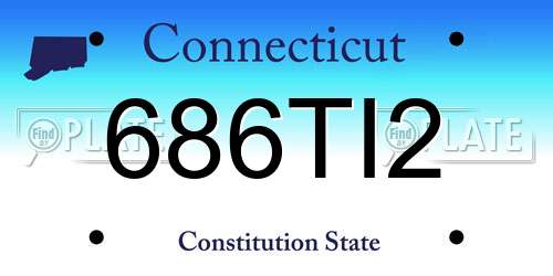 686TI2 Connecticut License Plate