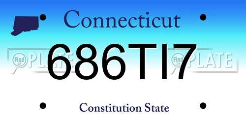 686TI7 Connecticut License Plate