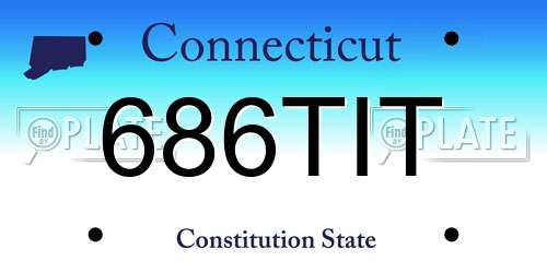 686TIT Connecticut License Plate