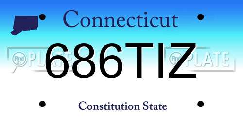 686TIZ Connecticut License Plate