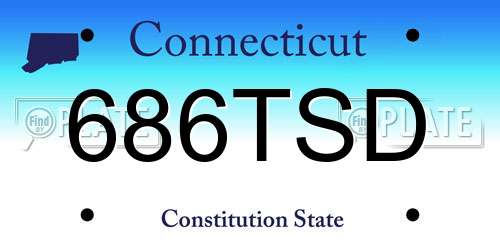 686TSD Connecticut License Plate