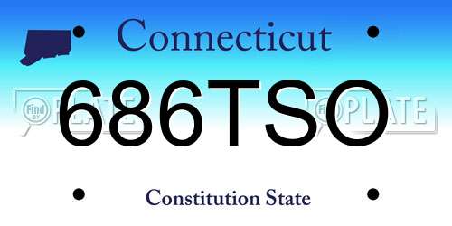 686TSO Connecticut License Plate