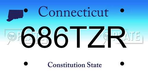 686TZR Connecticut License Plate