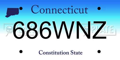 686WNZ Connecticut License Plate