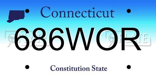686WOR Connecticut License Plate
