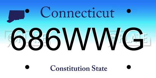 686WWG Connecticut License Plate