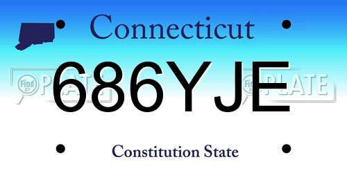 686YJE Connecticut License Plate