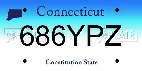 686YPZ Connecticut License Plate