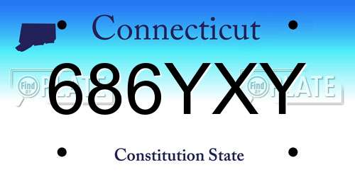 686YXY Connecticut License Plate