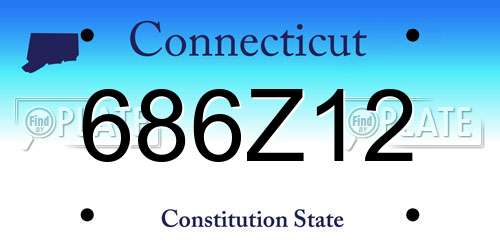686Z12 Connecticut License Plate